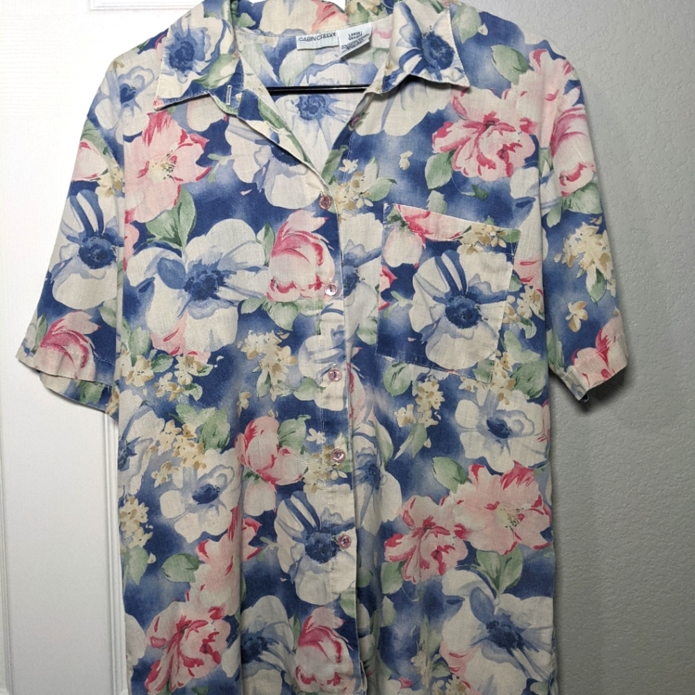 Cabin creek women's floral large shirt. Vintage